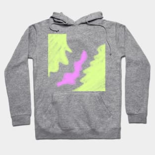 Green purple watercolor abstract art Hoodie